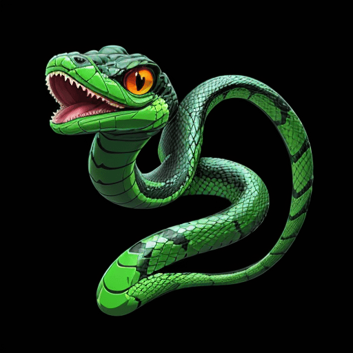 AI generated: Cute Vector | Vector coBra snake character for t-shirt design, green, blue, red, green colored, clea...