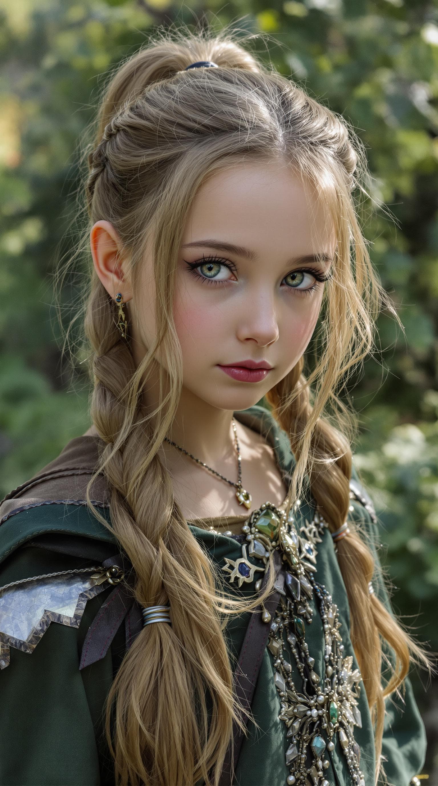 AI generated: A photo realistic of a exceptionally beautiful Ukrainian (age 9) girl (futuristic),(masterpiece), (r...