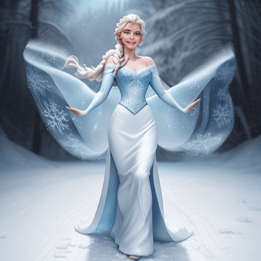 AI generated: Elsa from Disney Live series, (detailed stunning snow environment) , cinematic, cover art, full body...