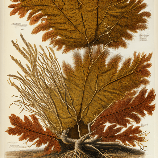 AI generated: Botanical illustration of Shagbark Hickory Tree with very shaggy and flaky bark during the fall by P...