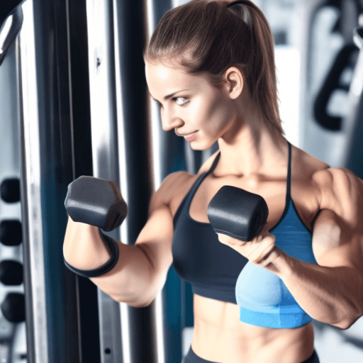 AI generated: a girl at a gym ,focus six pack,finger details beauty