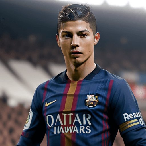 AI generated: Create CR7 Ronaldo and put him in Messi's form