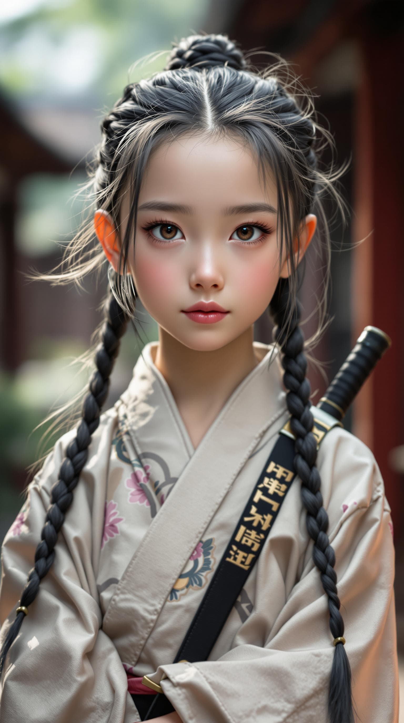 AI generated: a professional photo of a exceptionally of the most beautiful Japanese girl in the world, (age 7), S...