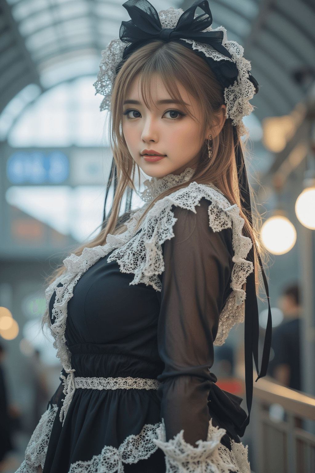 AI generated: masterpiece photorealistic portrait of a beautiful 20-year-old Japanese woman with doll-like feature...