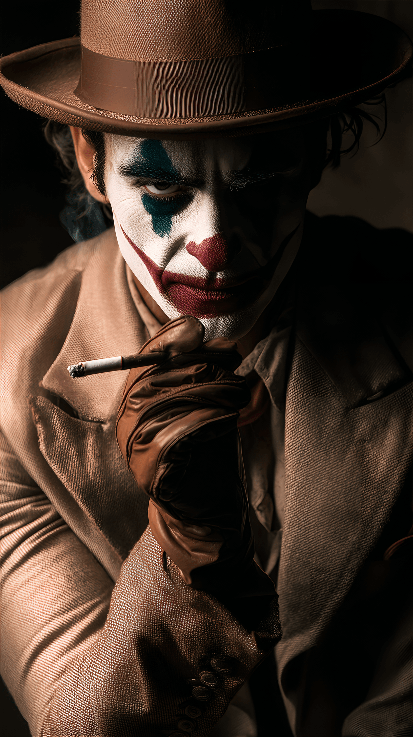 AI generated: Joker character,  with a dramatic lighting and cinematic style.  The character, likely in his late t...