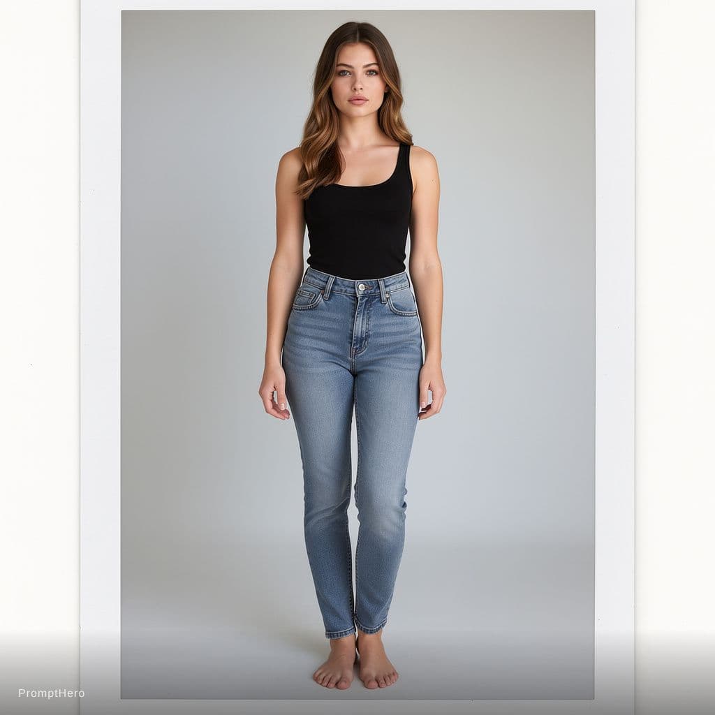 AI generated: female model, full body, Polaroid proof for a fashion shoot, hyper-realistic, lifelike --ar 35:64 --...