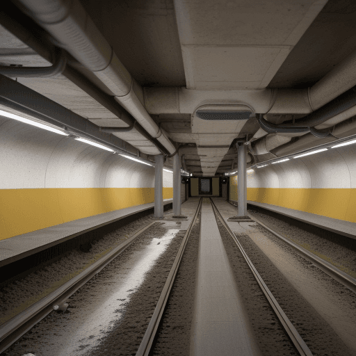 AI generated: Please draw a cross-sectional view to reflect the hierarchical development of underground space, inc...