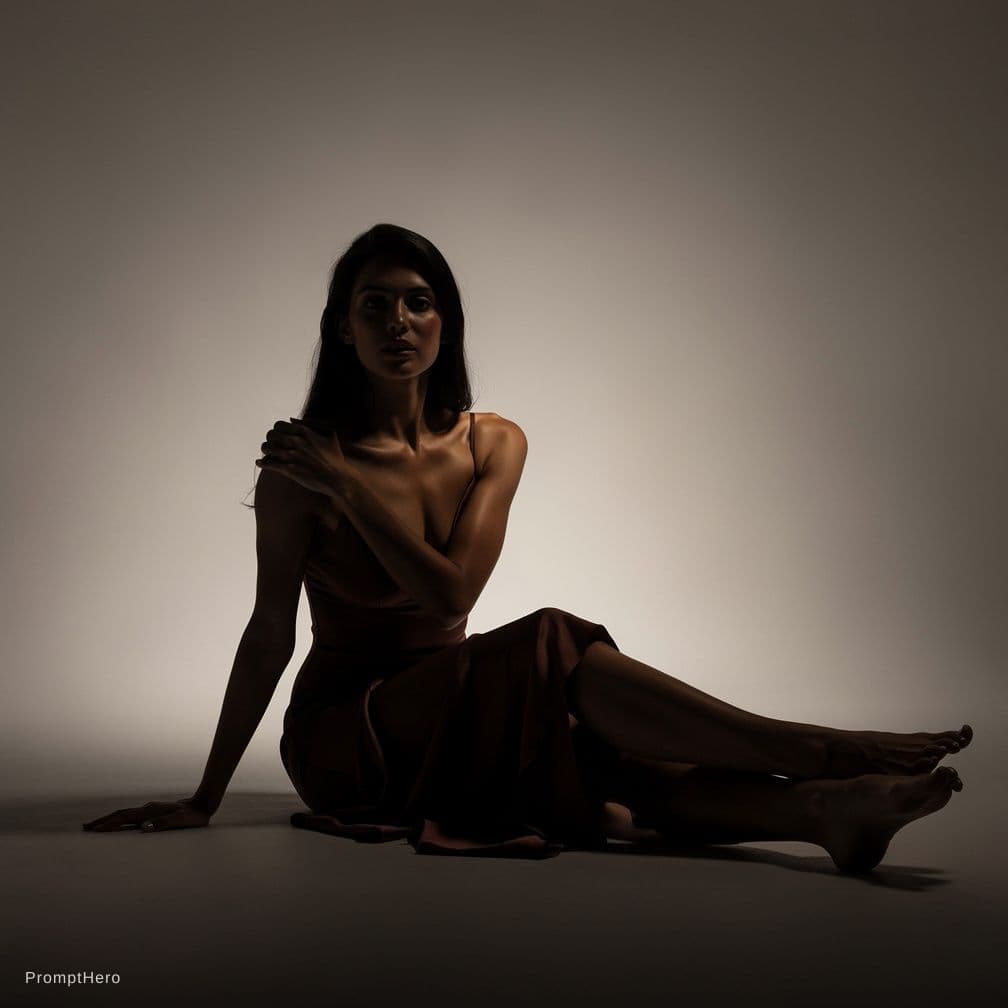 AI generated: A nude woman sit face to you and legs open.