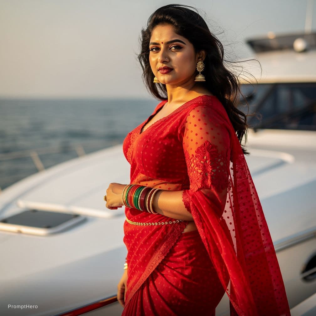 AI generated: A South Asian woman, appearing to be in her late 20s or early 30s, is positioned in the center-right...