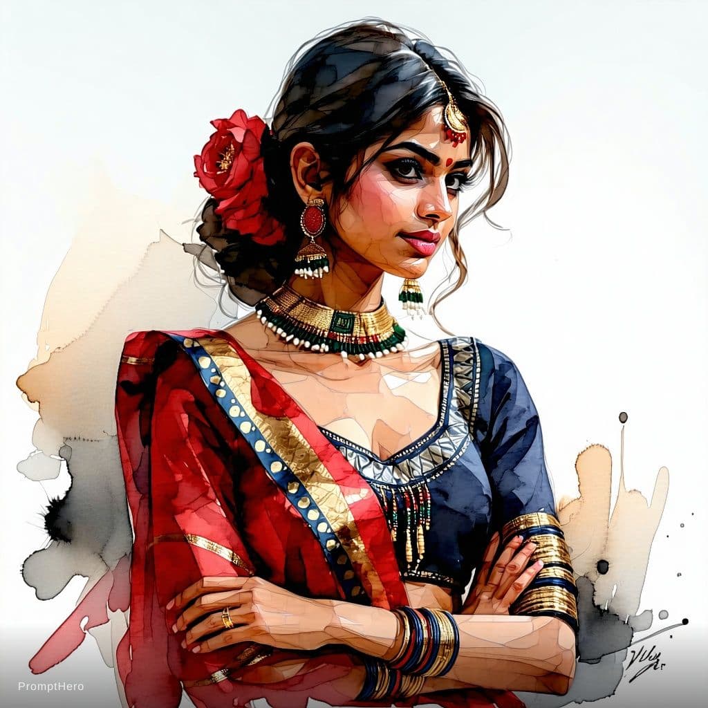 AI generated: indian girl Massive breasts, realistic 