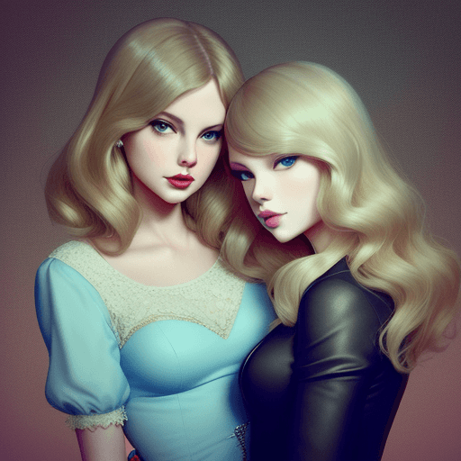AI generated: lana del ray sad and taylor swift happy