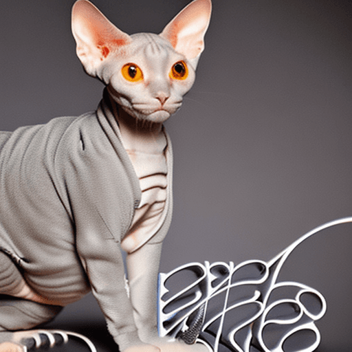 AI generated: **Insanely detailed studio portrait shot photo of intricately detailed beautiful hairless grey sphyn...