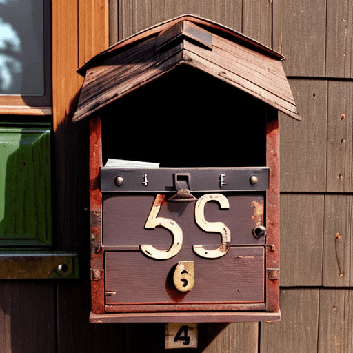 AI generated: old wooden letter box with a missing number, 