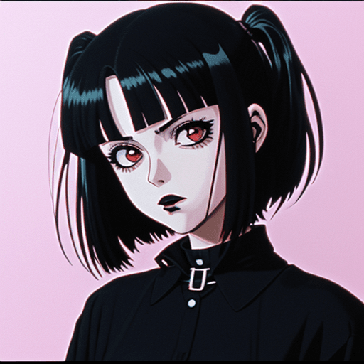 AI generated: movies from the 90s and modern animes that have old school vibes portrait of an goth girl