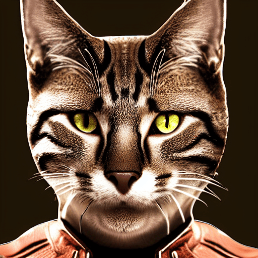AI generated: cat head, anthropomorphic humanoid body, marvel movie poster, military character, high detail, hyper...