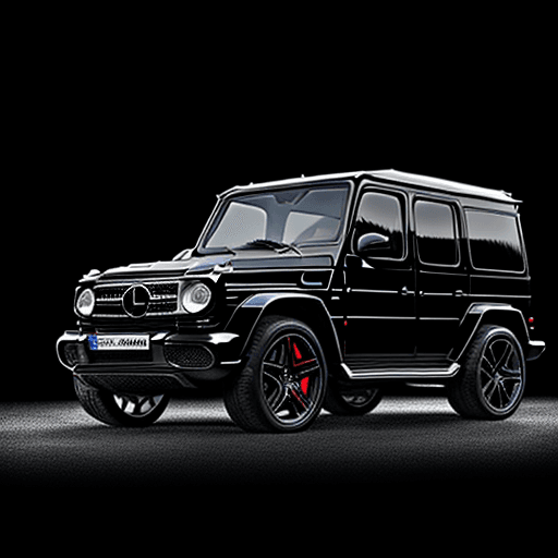 AI generated: Black g wagen on a plain dark background 