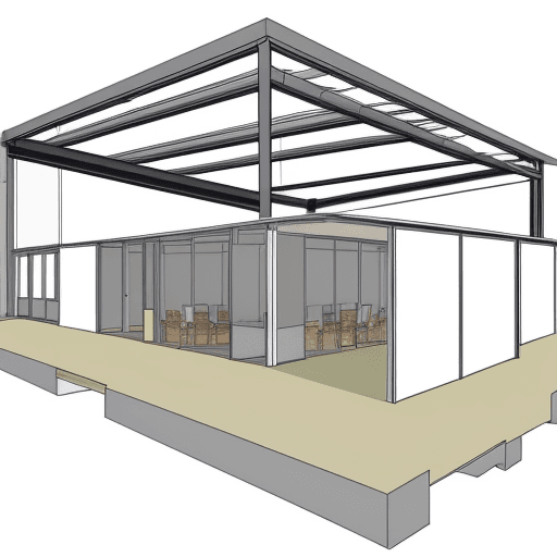 AI generated: Create a architectural 2D plan view dimensioned lined 2 floor office space floor plan options includ...