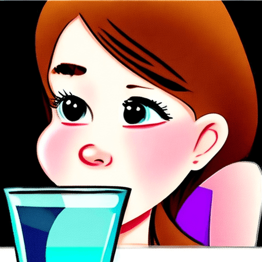 AI generated: surprised girl - empty glass.
style: cartoon
