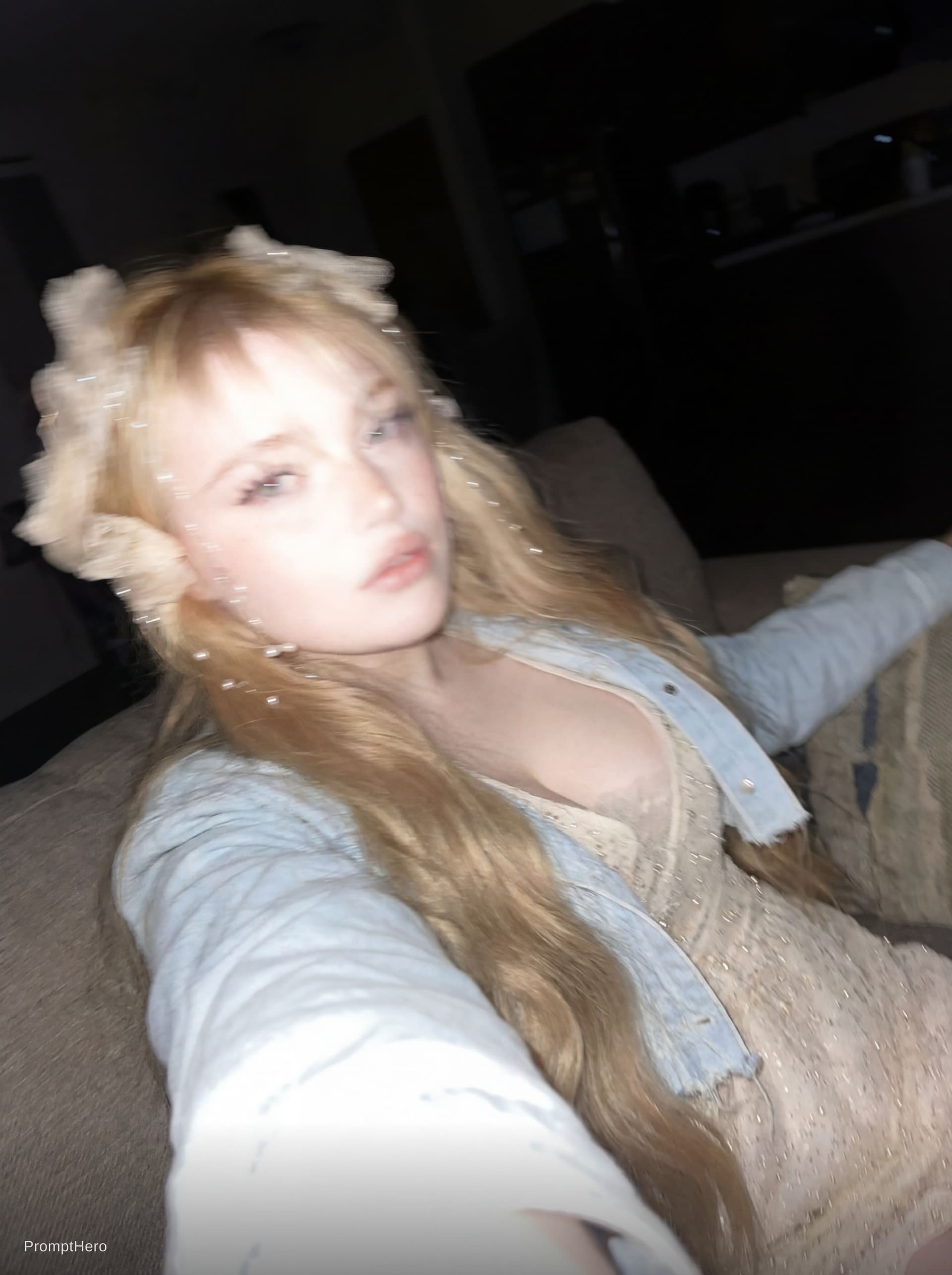 AI generated: Using the uploaded reference photo, create a standard iPhone selfie with flash. There's no clear sub...
