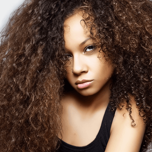 AI generated: A realistic photo of a brazilian mulatto woman, brazilian,  curly hair, black hair, black eyebows, m...