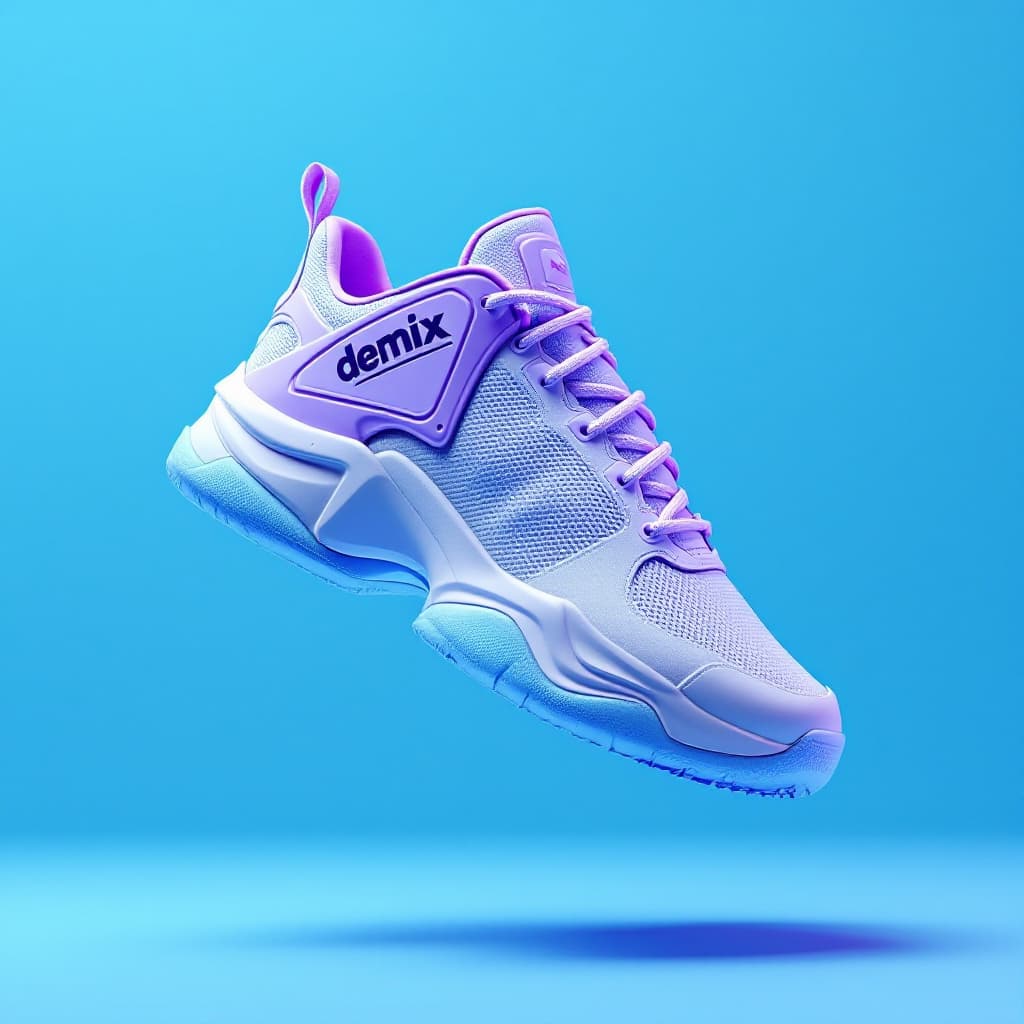 AI generated: mocap shoes, hyperrealistic, in air, brand - Demix
no effects
purple, white, aquamarine
in profile, ...