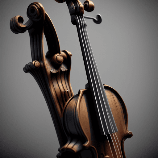 AI generated: baroque violin statue:: gi, global illumination, physically based rendering, photoreal, small detail...