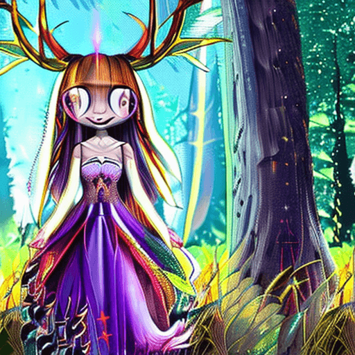 AI generated: a deer girl that is standing in the grass, full gown, SFW, behance contest winner, fantasy art, magi...