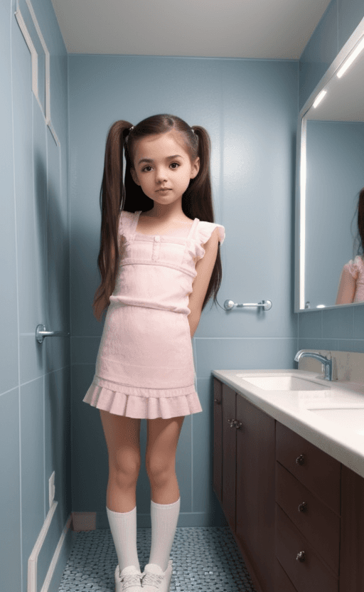 AI generated: little girl bathroom