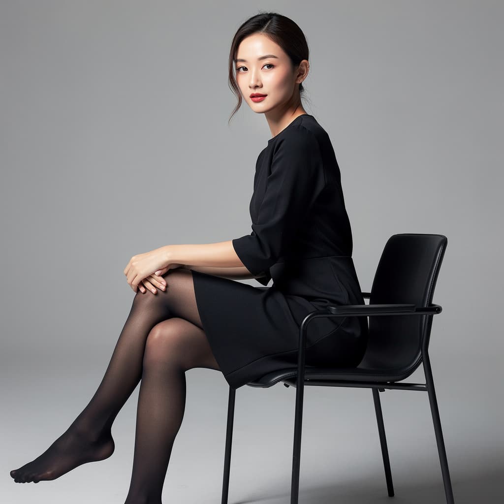 AI generated: 亚洲女性穿着开裆丝袜把腿掰开