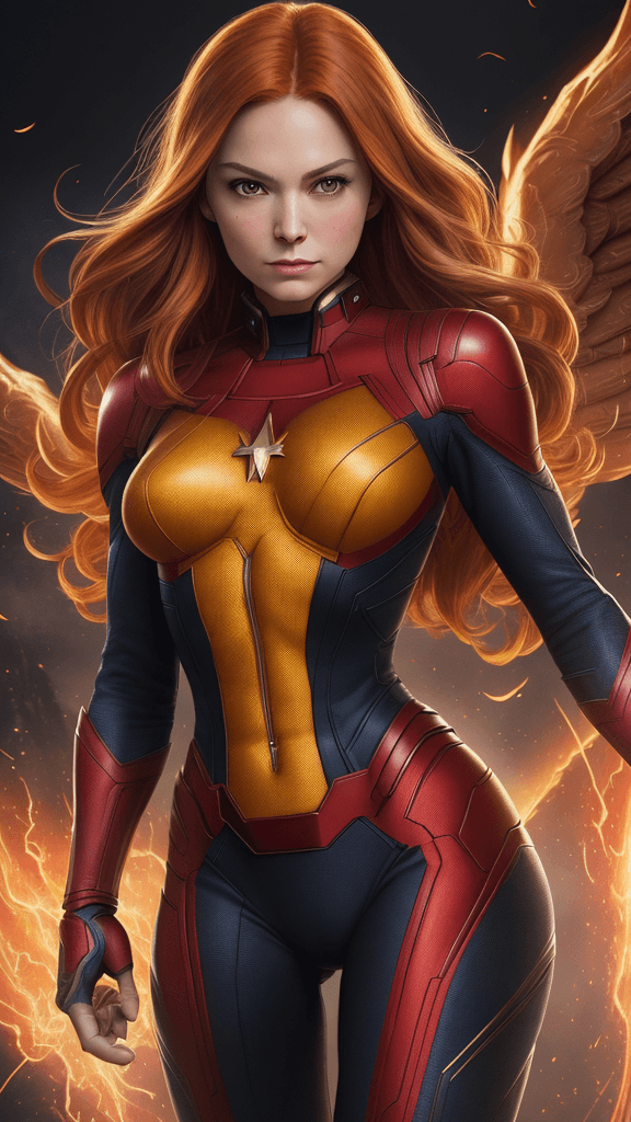 AI generated: (16k, best quality, master:1.2) HDR, Marvel Entertainment Art by, Jean Grey (AKA Marvel Girl, Phoeni...
