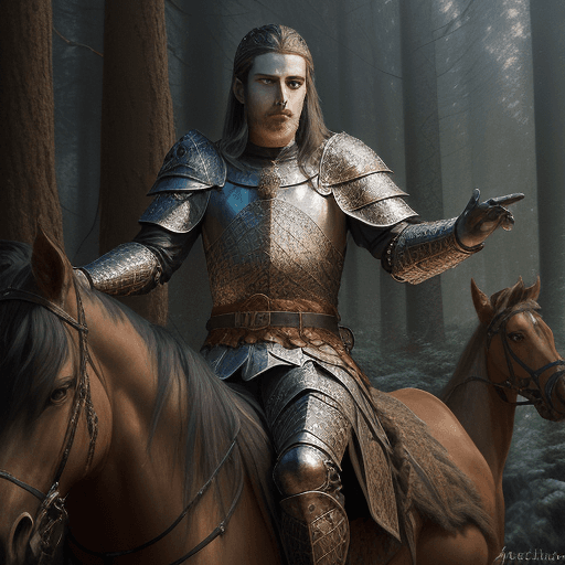 AI generated: portrait of the ostrogothic king Theoderic the great, wearing armor, intricate action pose, Oil pain...