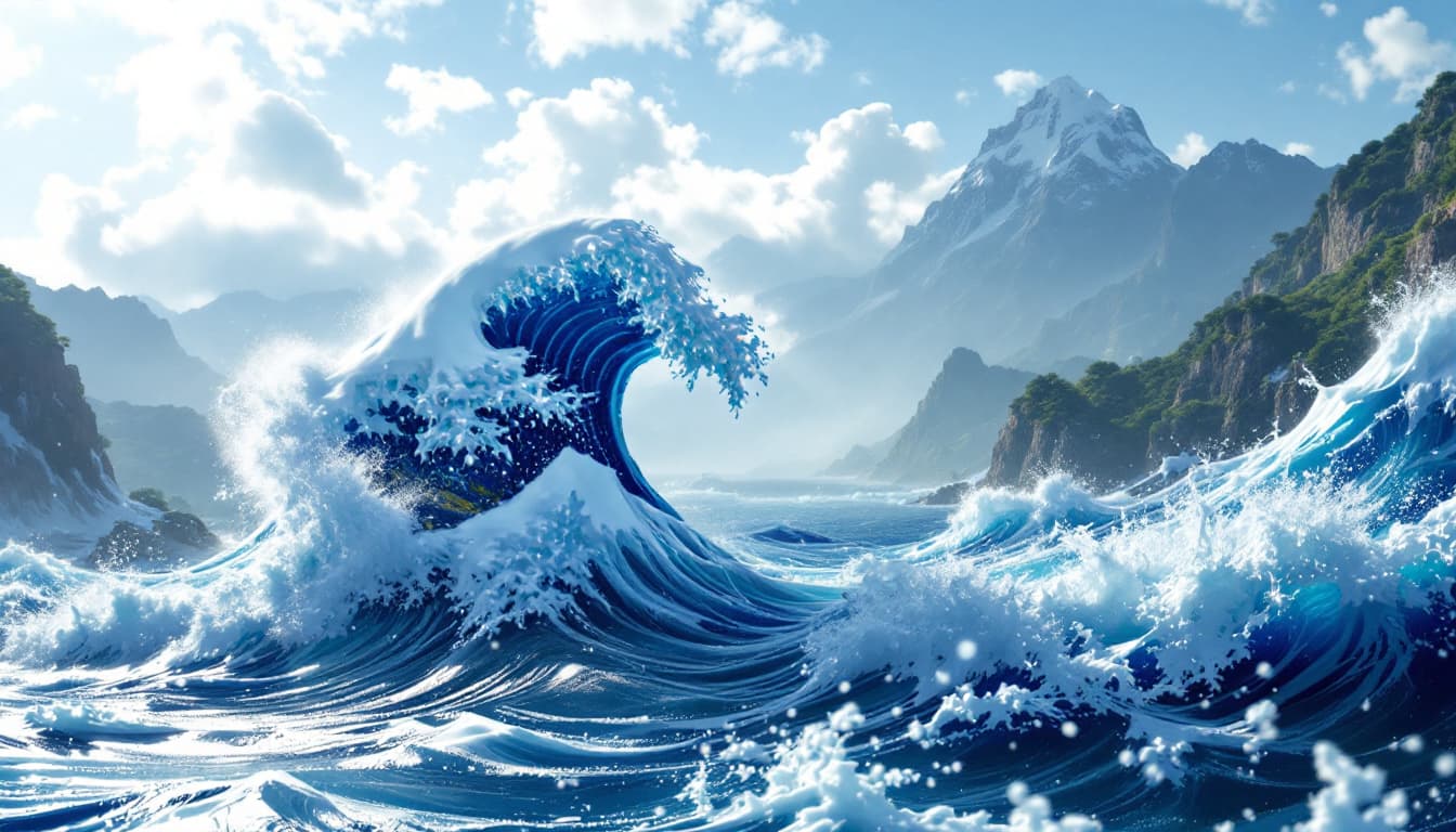 AI generated: Hyper realistic eye level exterior photo of a Honda ZR-V 2024  The Great Wave off Kanagawa