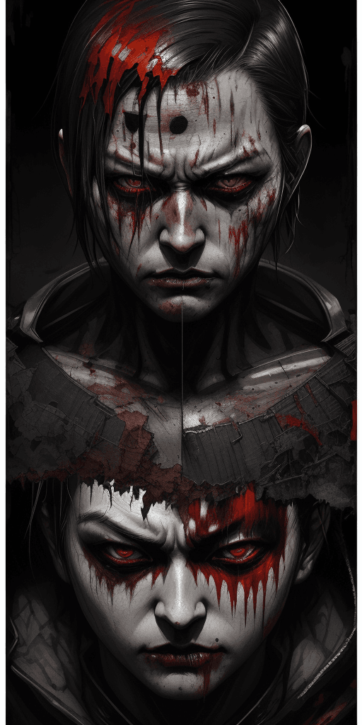 AI generated: Overlay Japanese type. A poster with of batman the dark knight extremely detailed eyes and face,port...