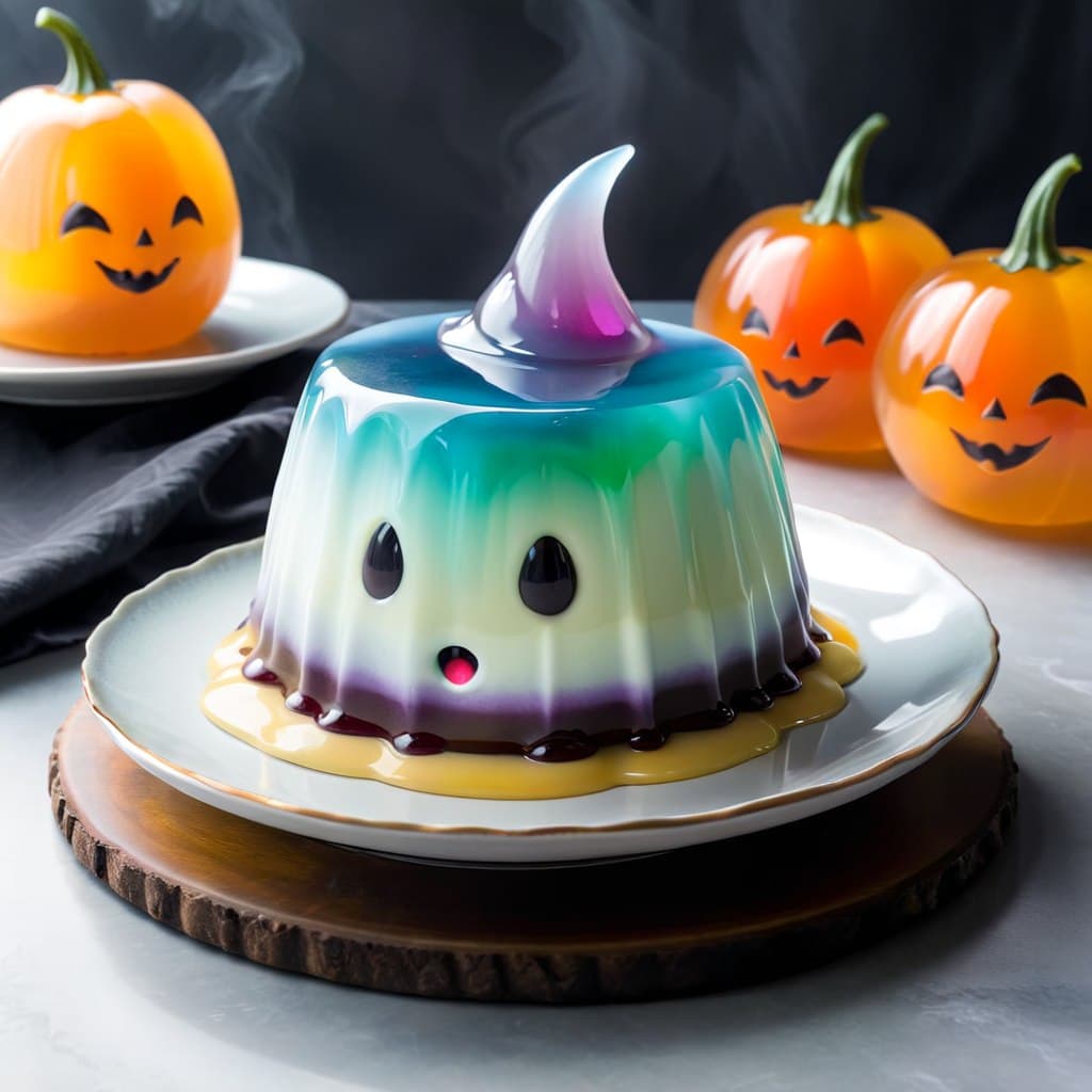 AI generated: epic realistic, ghostly banshee jelly (dessert:1.3), professional, high quality, super cute, kawaii,...