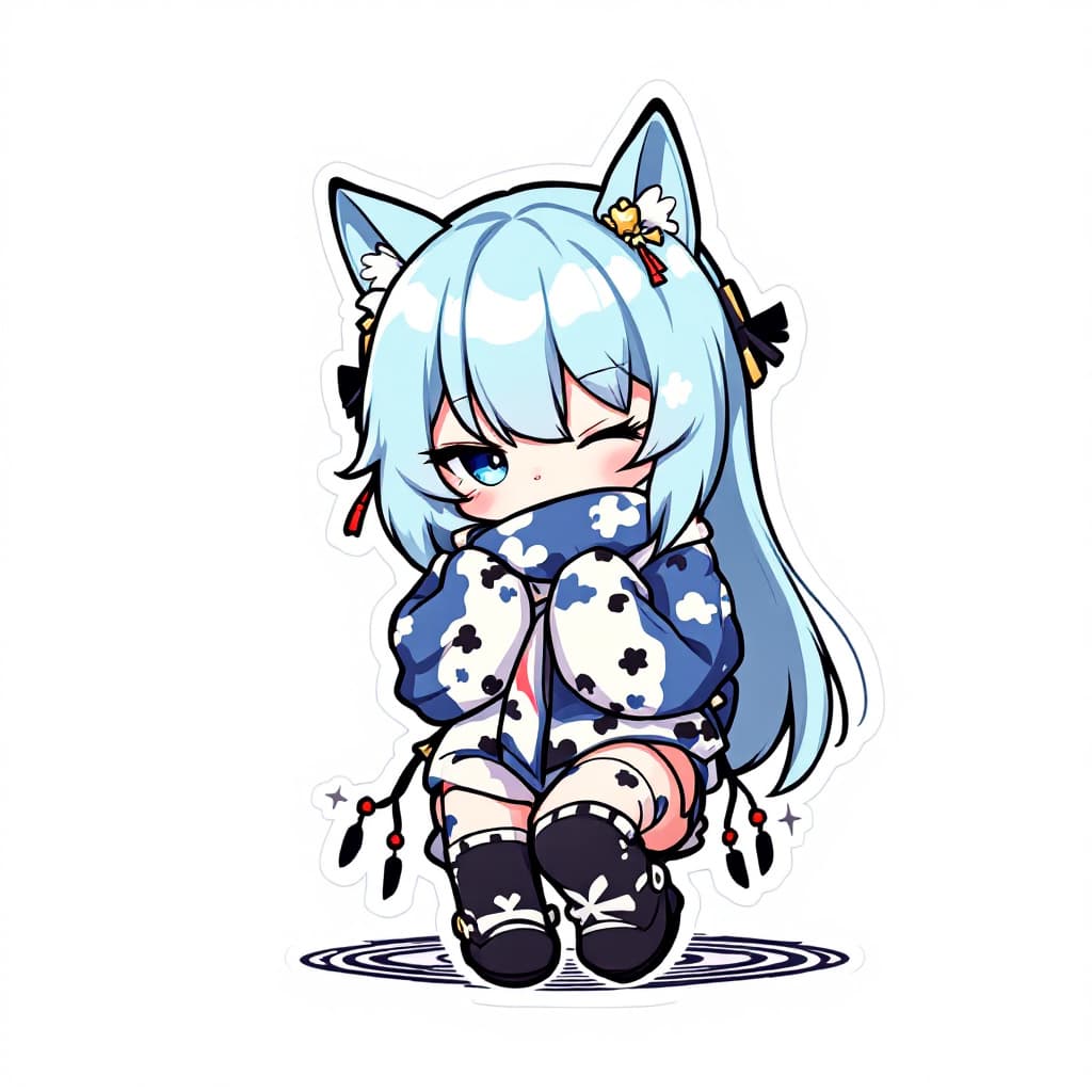 AI generated: the cartoon Silk stockings , sticker style, game icon, best quality