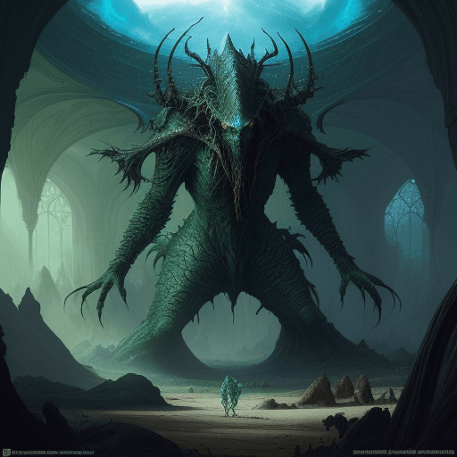AI generated: High resolution pciture interior magic the gahtering phyrexians and eldrazis fussion epic picture an...