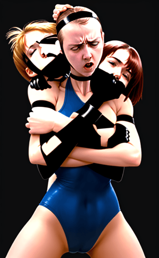 AI generated: 1girl, headscissoring, scissorhold, wrestling, chokehold