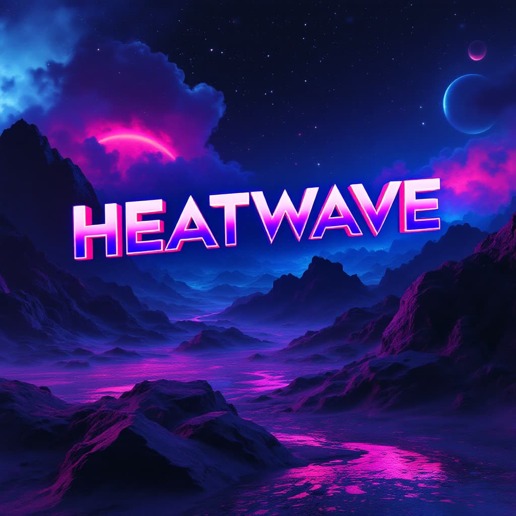 AI generated: Cinematic 3D Text "HEATWAVE", vaporwave cubism Background::1 Cinematic 3D Text Effect "Organic"::2 T...