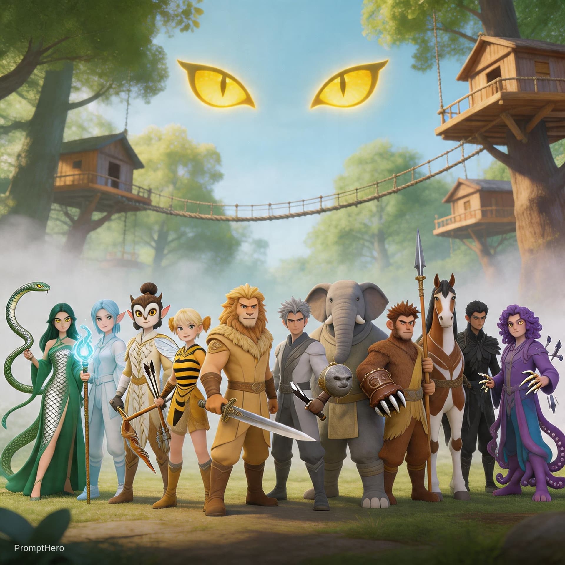 AI generated: TASK
Create a clean, original anime-style group illustration (inspired by Naruto team compositions, ...