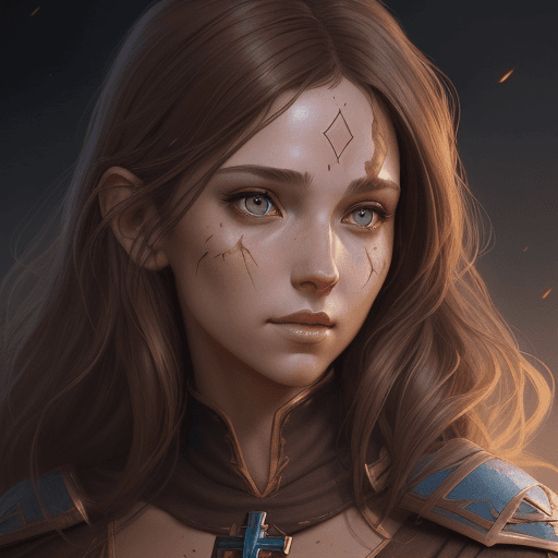 AI generated: Portrait, pretty human female mage, d&d style, highly detailed, digital painting, light brown hair, ...