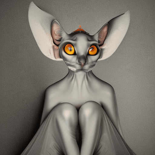AI generated: **Insanely detailed studio portrait shot photo of intricately detailed beautiful hairless grey sphyn...