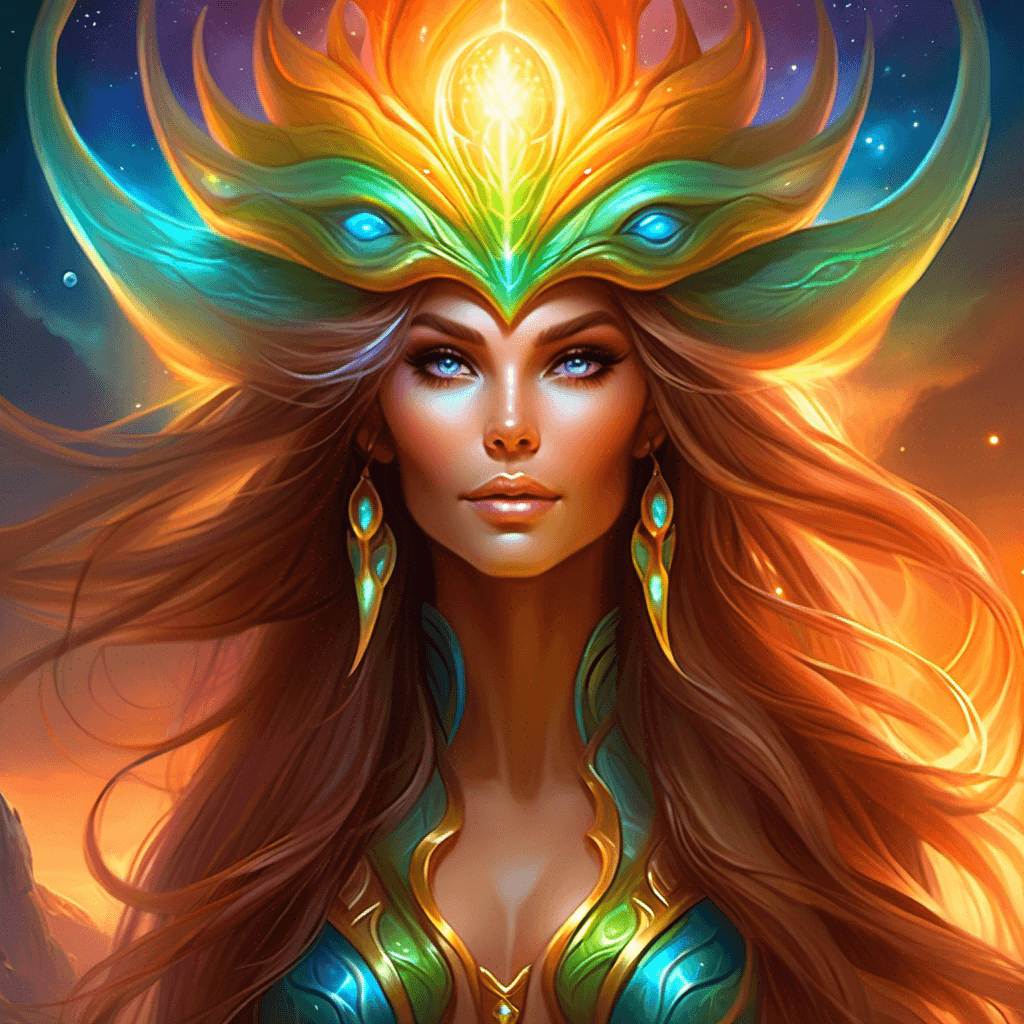 AI generated: A detailed vivid beautiful poster portrait of an Ethereal humanoid goddess being, looking up towards...