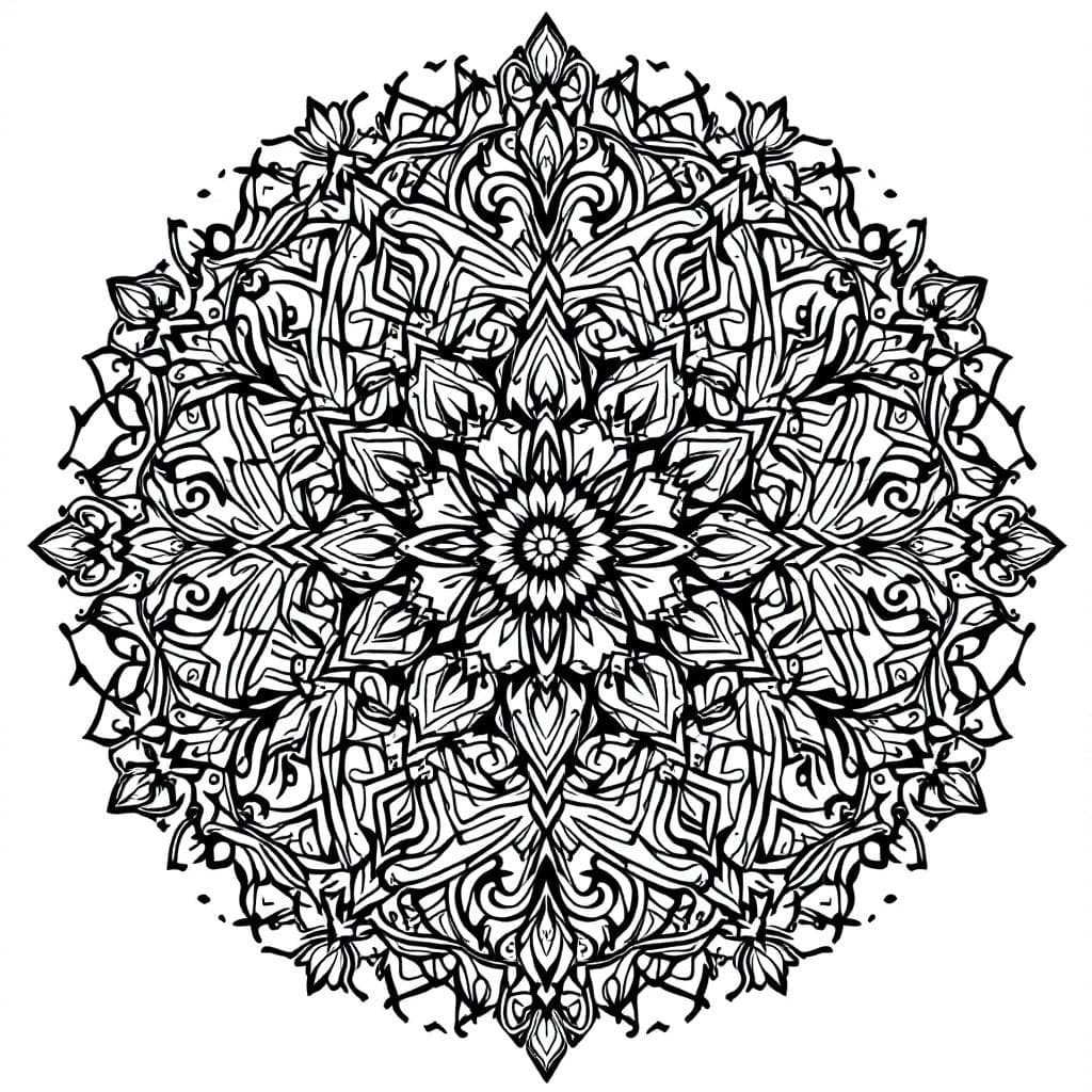 AI generated: A professionally designed, highly detailed **mandala with perfect circular symmetry**, featuring flo...