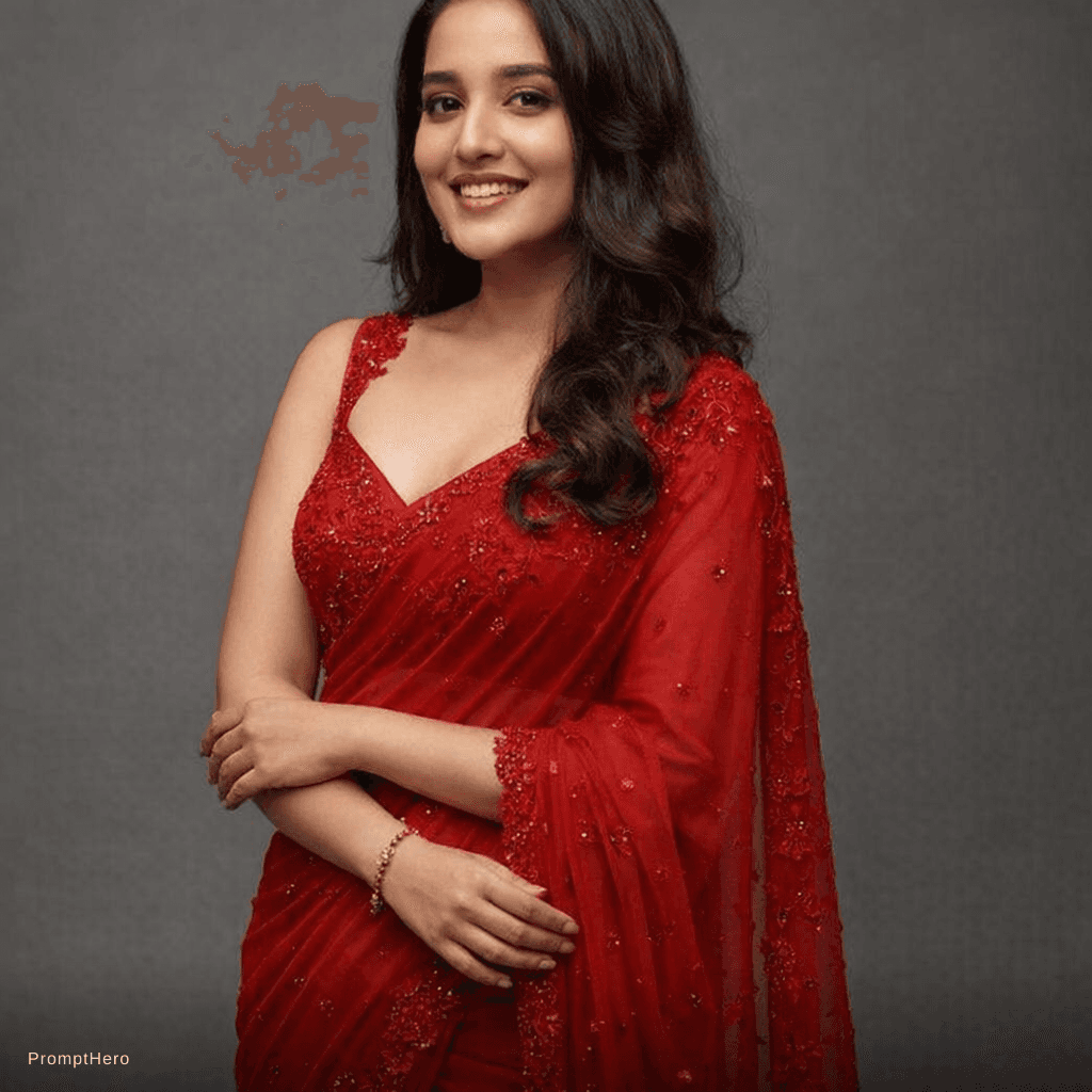 AI generated: Red colour Saree 