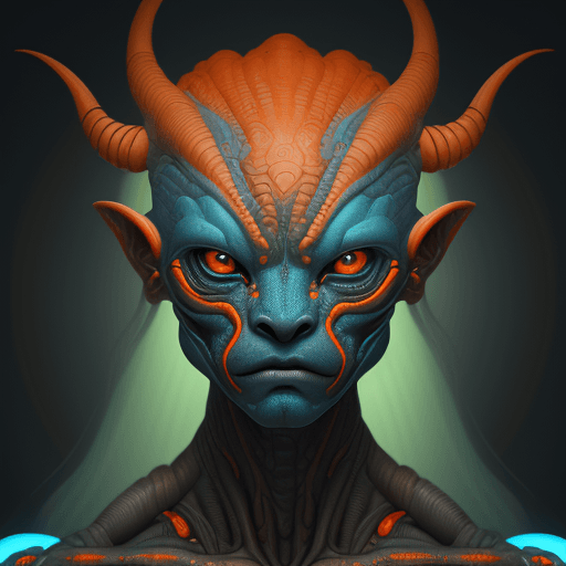 AI generated: Hyper Realistic alien cyborg art and illustration by theo el, in the style of balanced symmetry, lig...