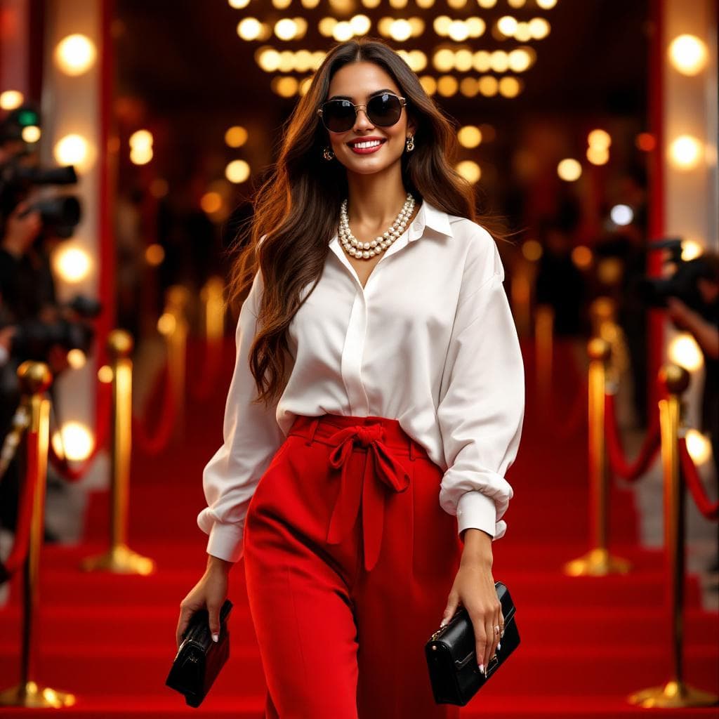 AI generated: ultra realistic lifestyle photo of a stunning 24 year old Latina influencer with long caramel brown ...