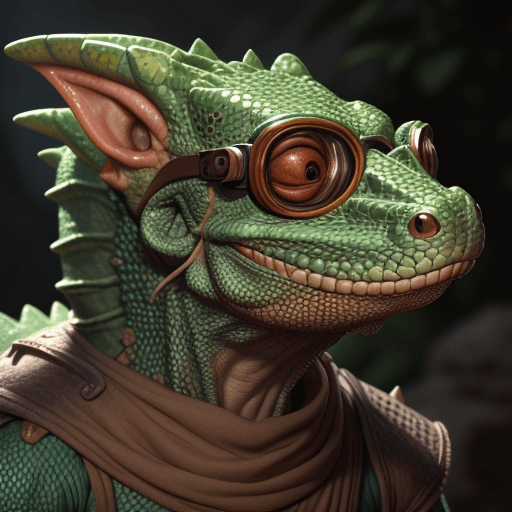 AI generated: hd, detailed, kobold lizard man, goggles, with face mask, medival, fantasy