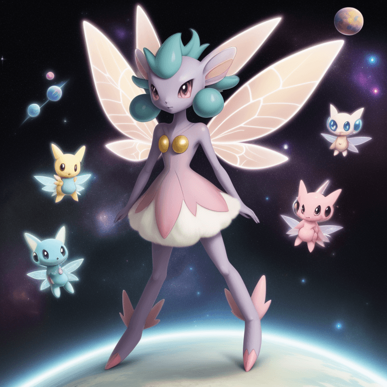 AI generated: Fairy type space pokemon creature