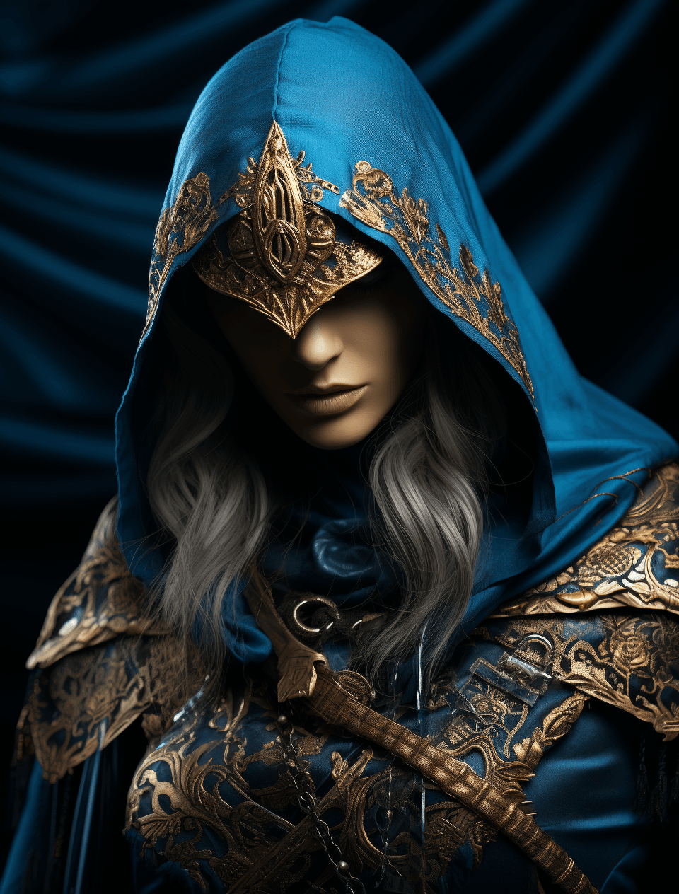 AI generated: assassin' s creed ethos on blue screen, in the style of classical, historical genre scenes, mycenaea...