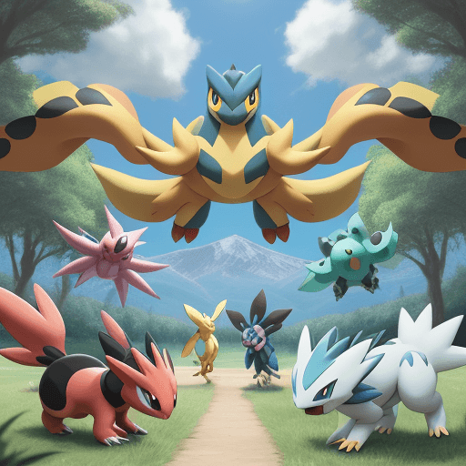 AI generated: A large group of new pokemon or all types